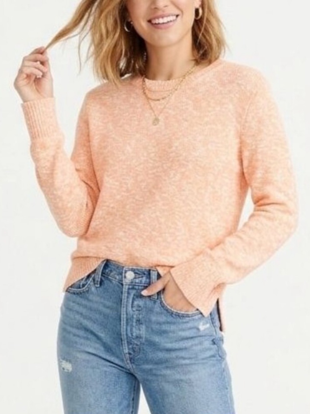 J.Crew Factory Orange Crewneck Beach Sweater